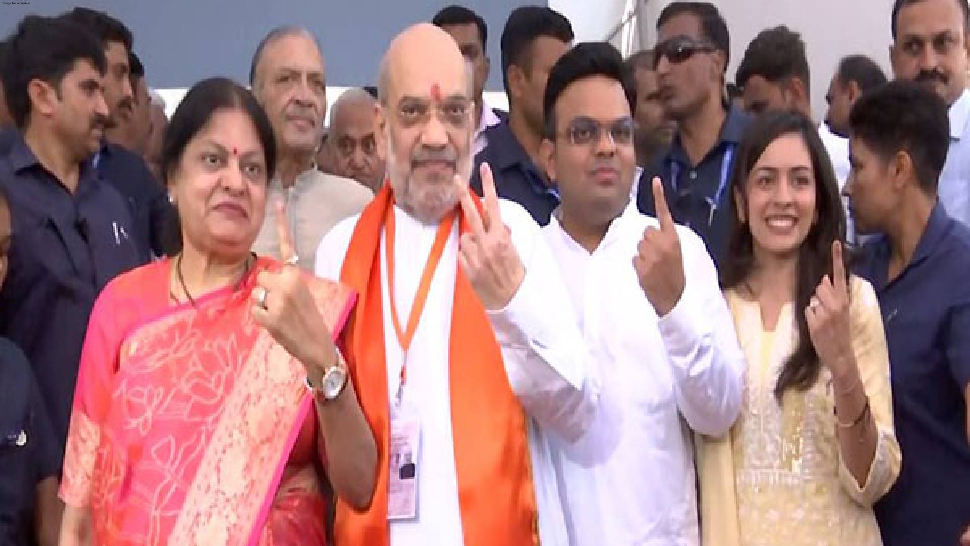 Home Minister Amit Shah casts his vote for third phase of Lok Sabha elections in Ahmedabad